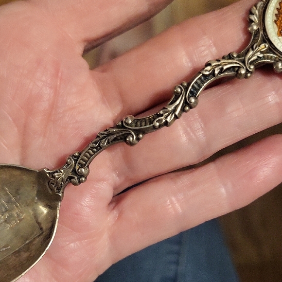 Decorative Silver Spoon with Ornate Handle - Picture 4 of 7